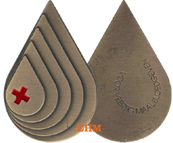 Bronzen plaquette voor 40 bloeddonaties