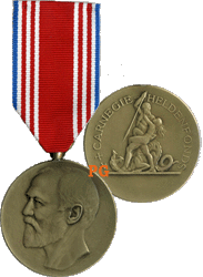 Draagmedaille van het Carnegie Heldenfonds in brons